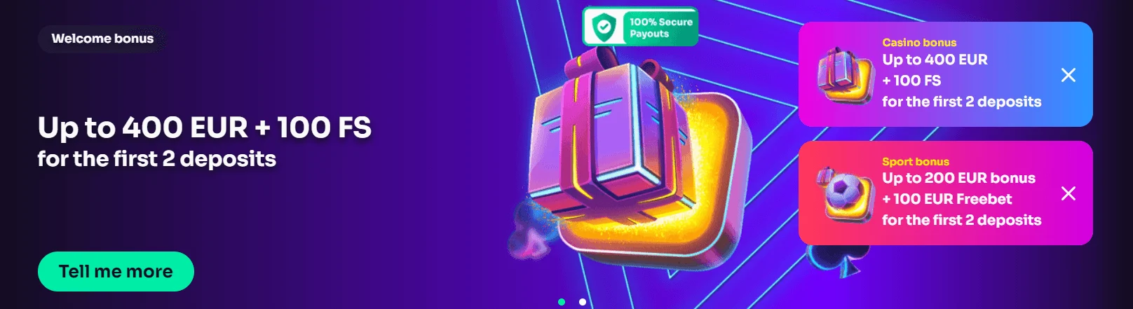 WinSpirit casino welcome bonus banner